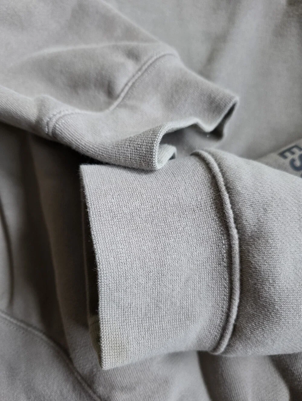 FEAR OF GOD taupeEssentials Men's Zip-Up Sweatshirt Light Gray Y2K Streetwear XL